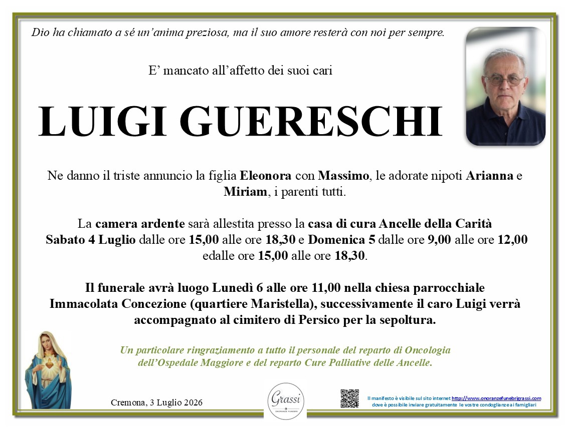 Necrologio di LUIGI GUERESCHI